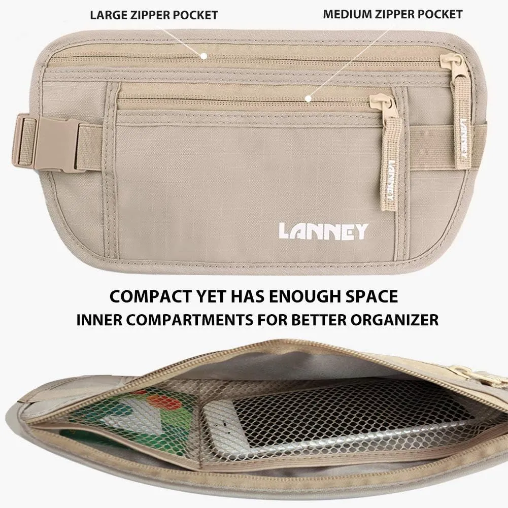 Slim RFID Blocking Hidden Travel Wallet Passport Holder
