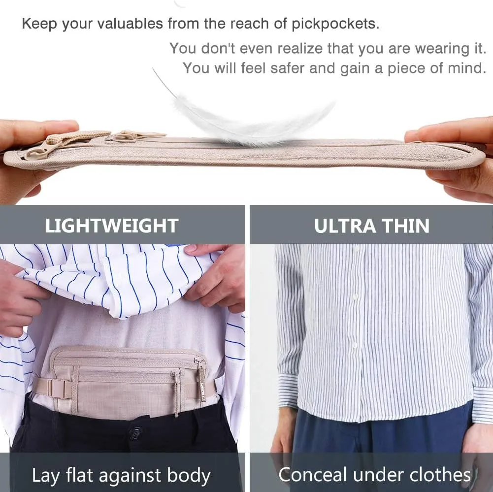 Slim RFID Blocking Hidden Travel Wallet Passport Holder