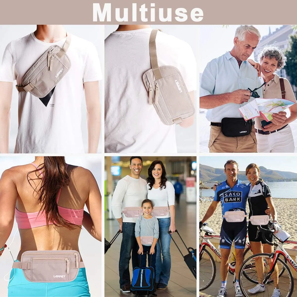 Slim RFID Blocking Hidden Travel Wallet Passport Holder