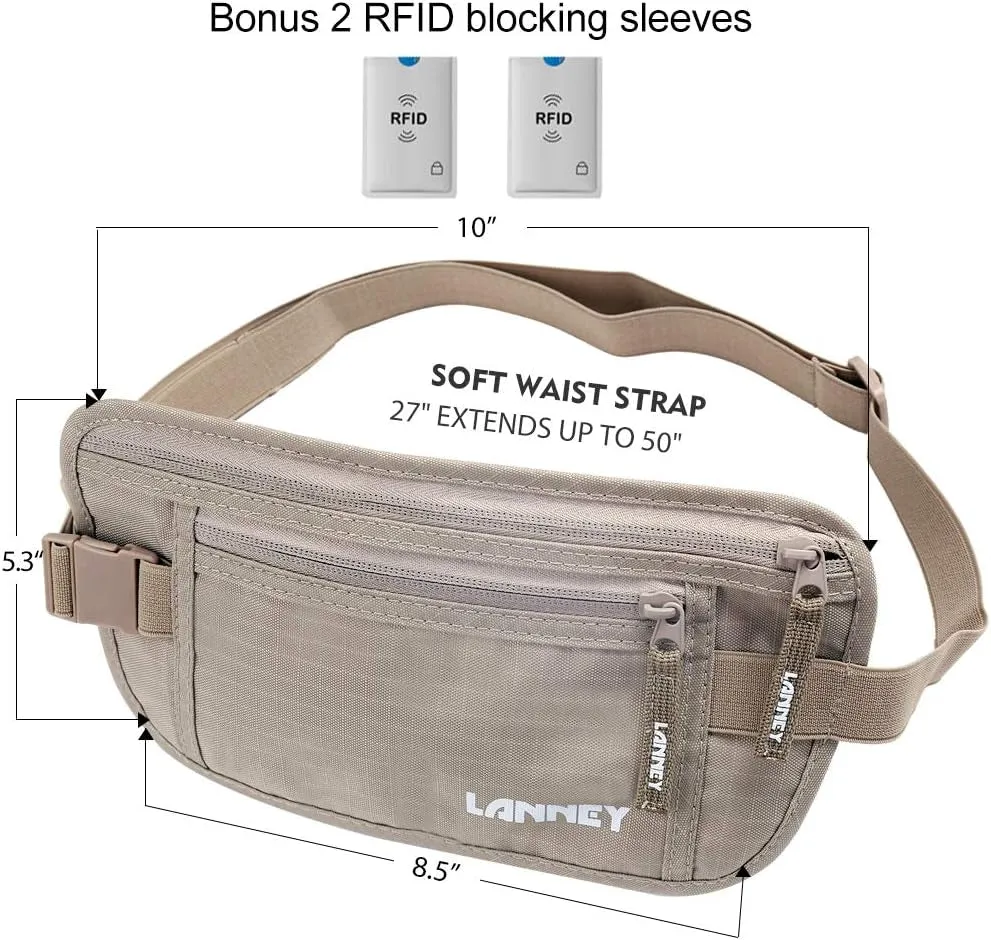 Slim RFID Blocking Hidden Travel Wallet Passport Holder