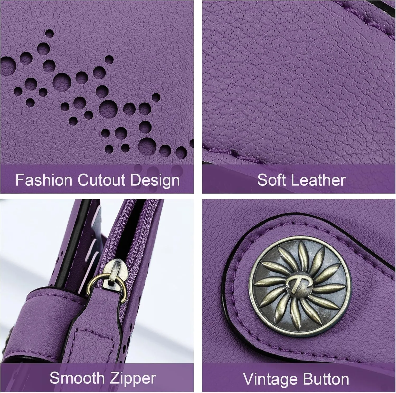 Small Leather Bifold Wallet with Zipper Coin Pocket