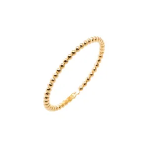 Solid Thin Beaded Band Ring 14K