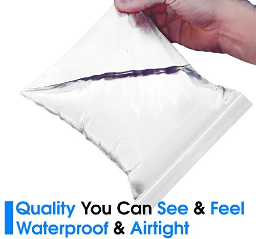 Spartan Industrial - 10” X 13” (200/500 Pack) 2 Mil Clear Reclosable Zip Plastic Poly Bags with Resealable Lock Seal Zipper