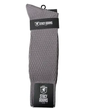 Stacy Adams Basket Weave Dress Socks - Silver