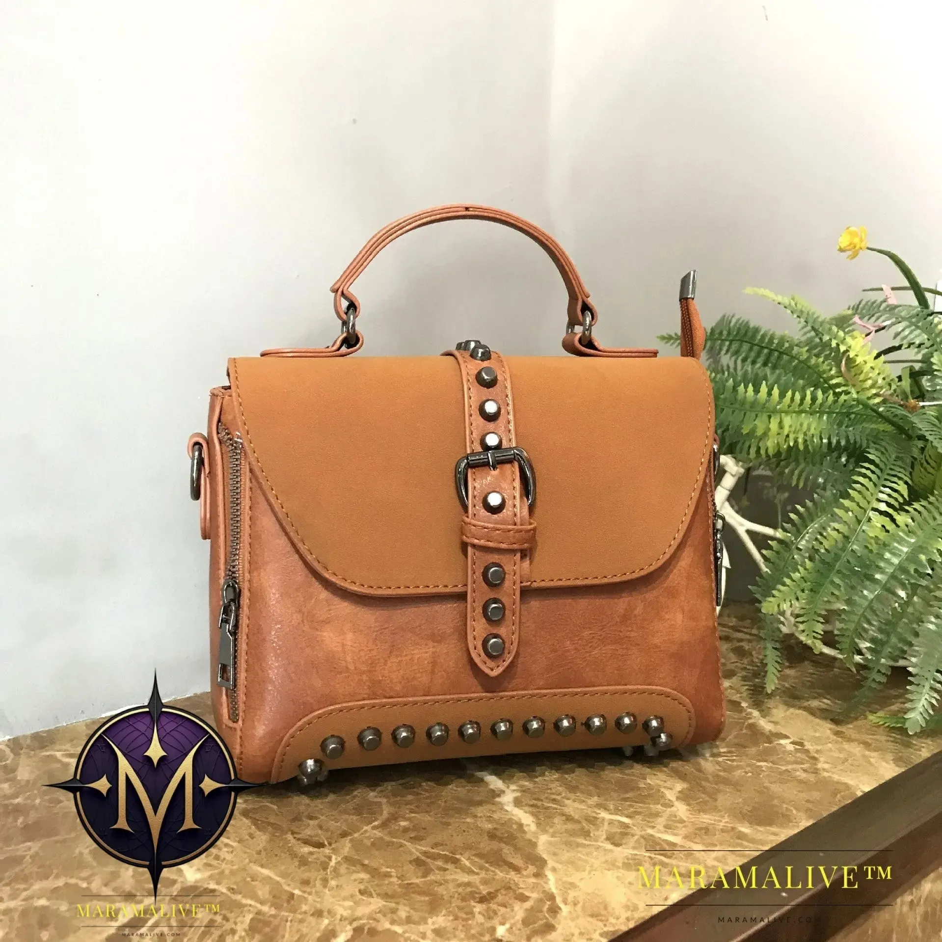 Studded bag female bag messenger bag
