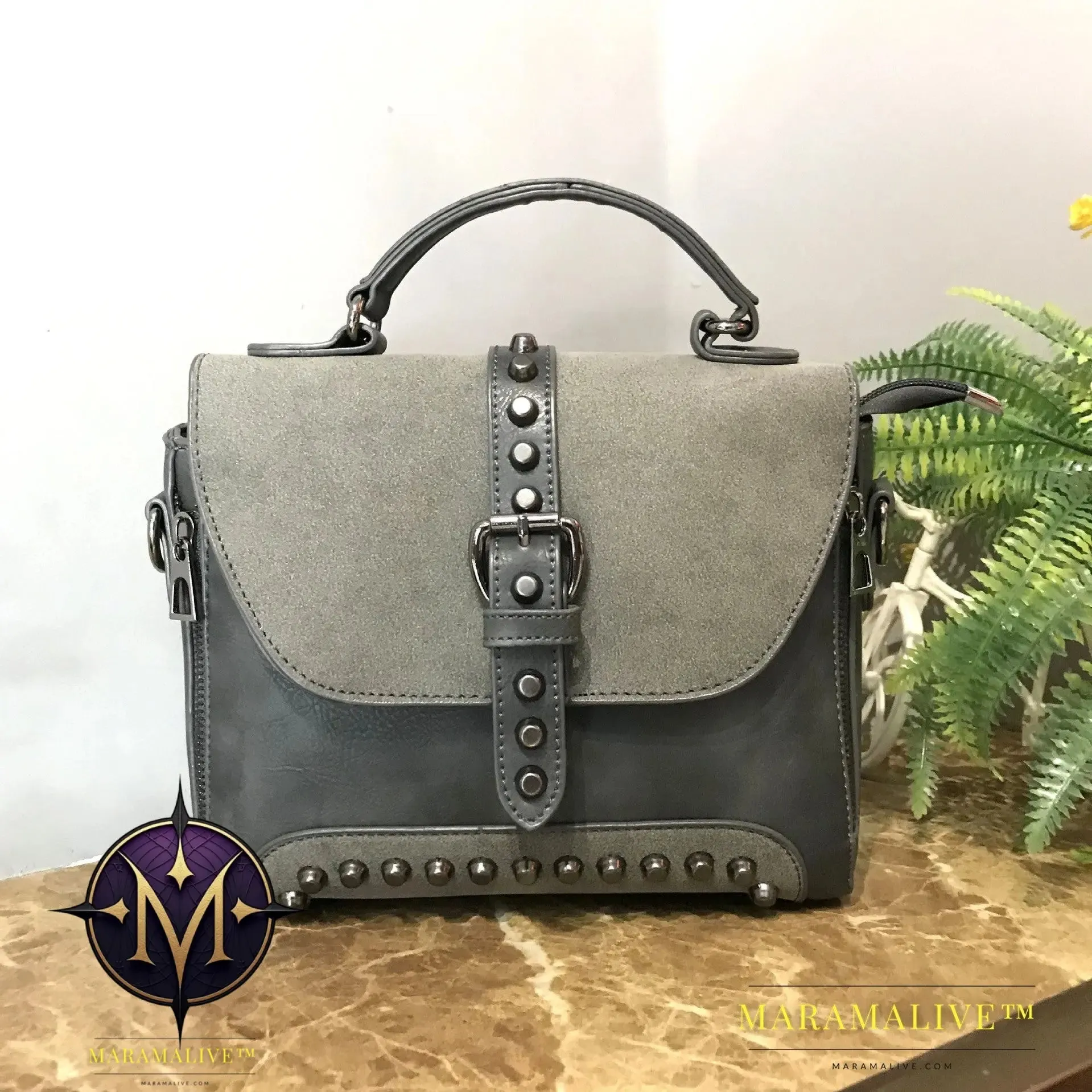 Studded bag female bag messenger bag