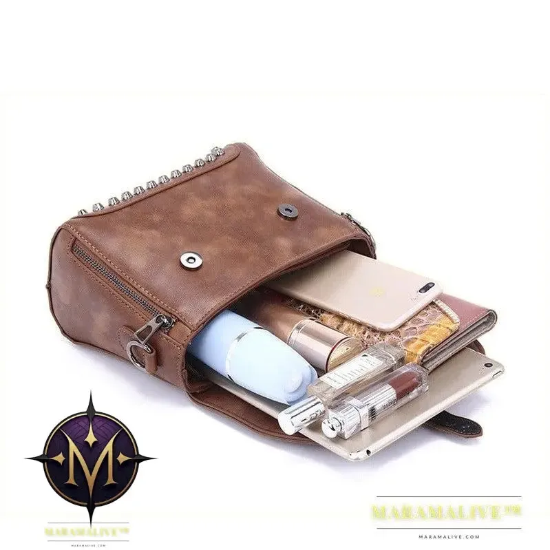 Studded bag female bag messenger bag