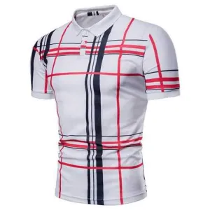 Stylish Line Printed Casual Golf Shirt