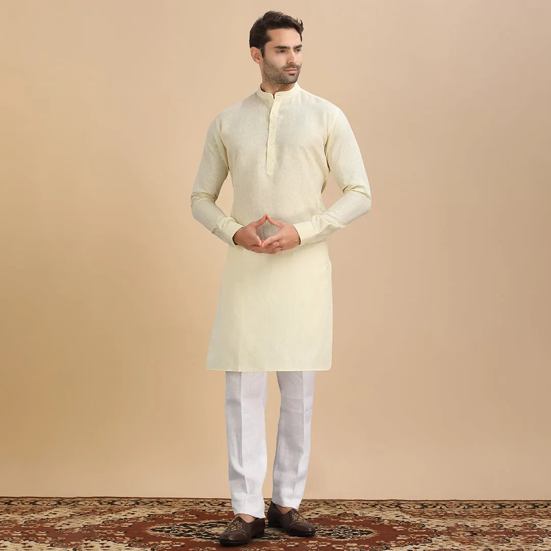 Sunlit Serenity Light Yellow Plain Kurta