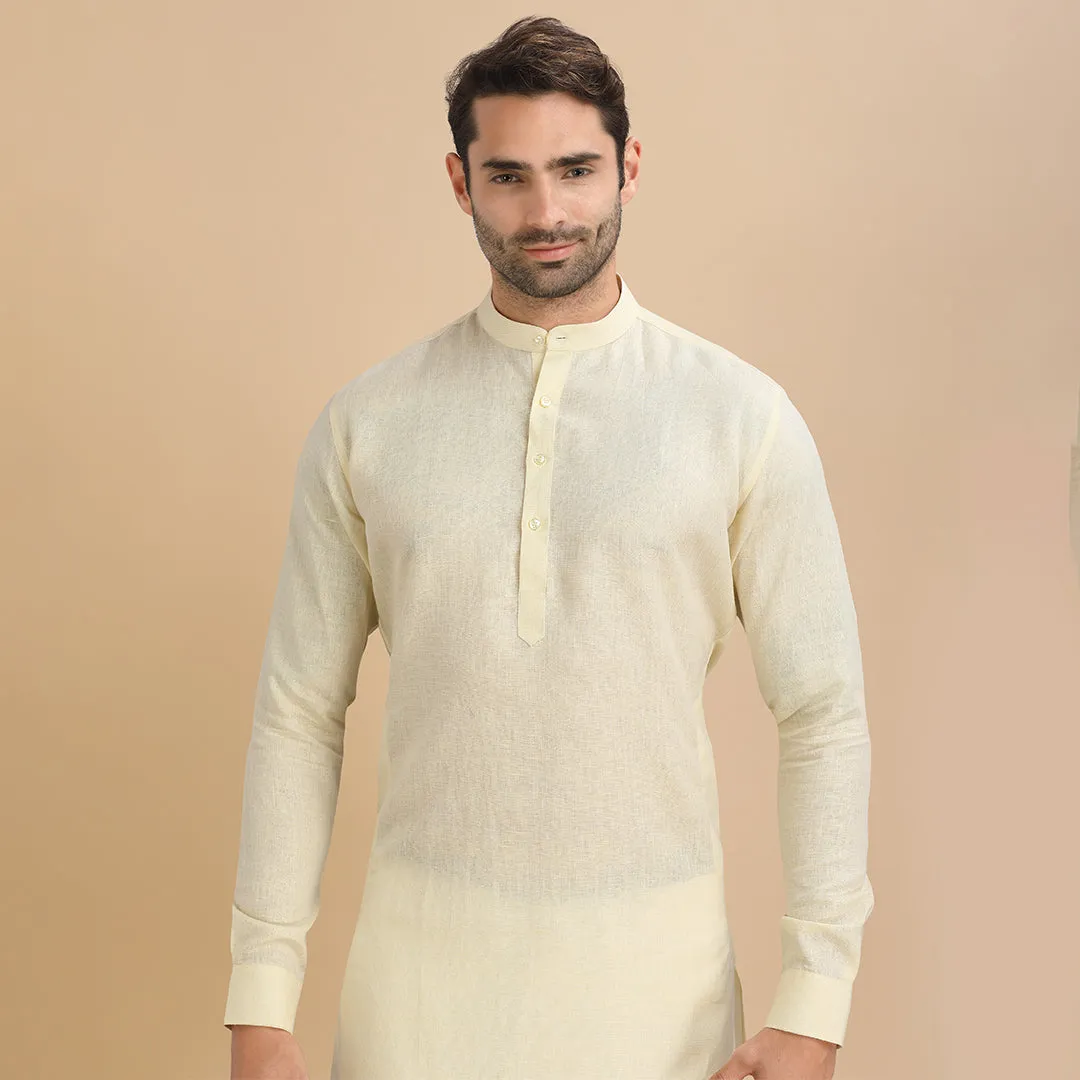 Sunlit Serenity Light Yellow Plain Kurta