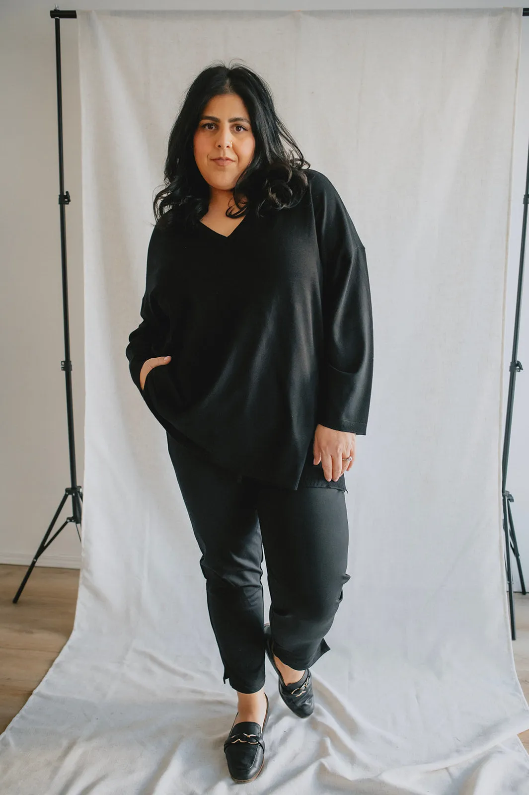 The Deidra Dressy Casual Pant - Black - PLUS