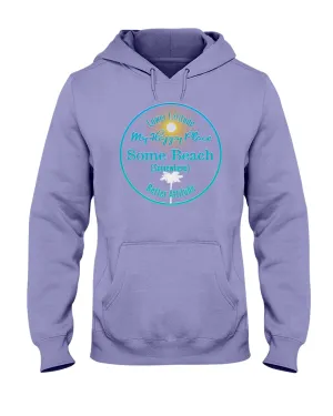 Unisex Some Beach Somewhere Happy Place Fleece Hoodie Sunshine Palm Tree