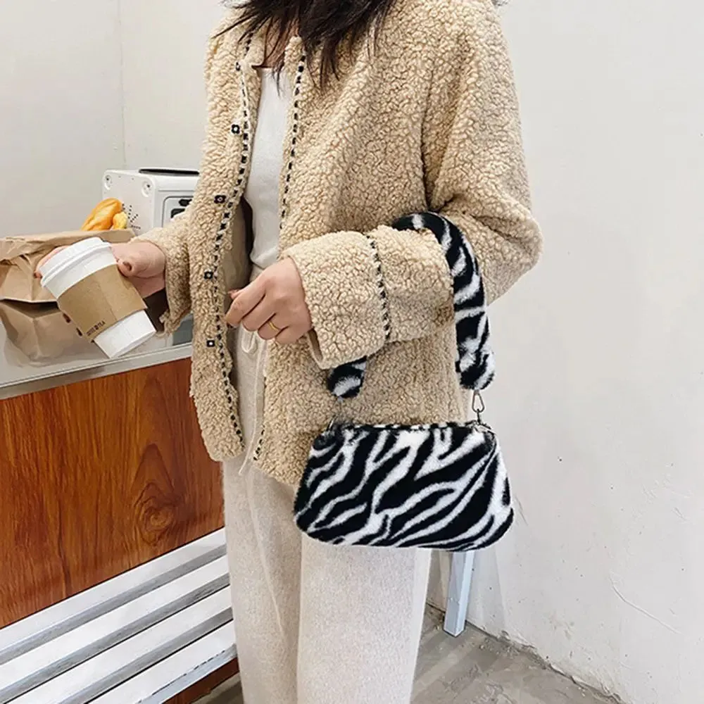 Veloria™ Plush Leopard Shoulder Bag