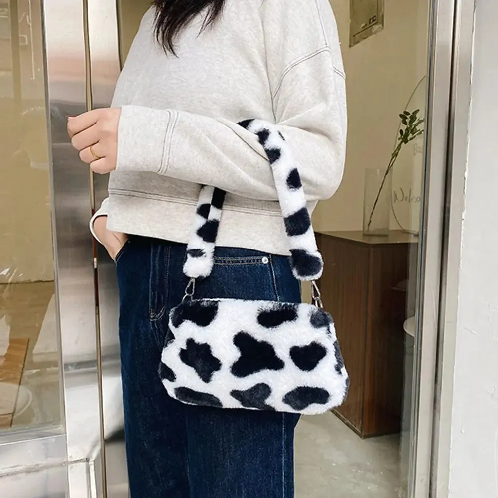 Veloria™ Plush Leopard Shoulder Bag
