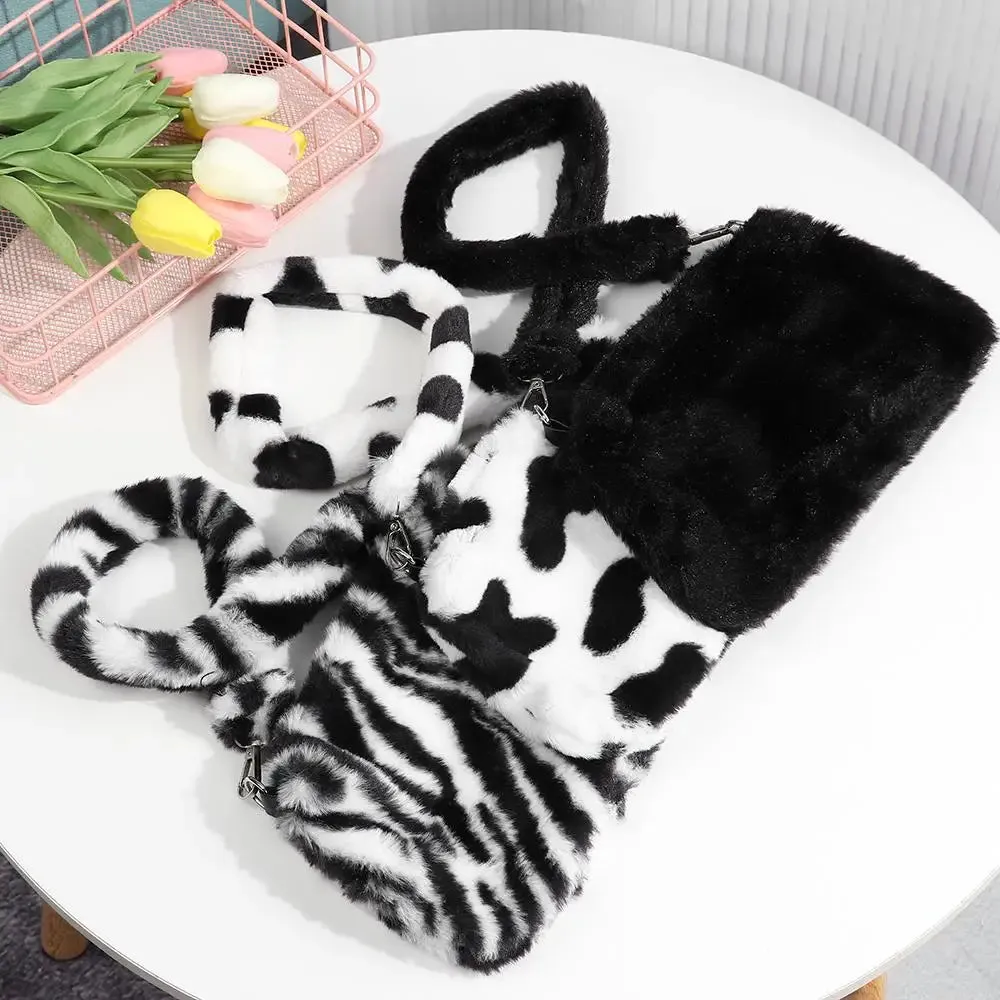 Veloria™ Plush Leopard Shoulder Bag