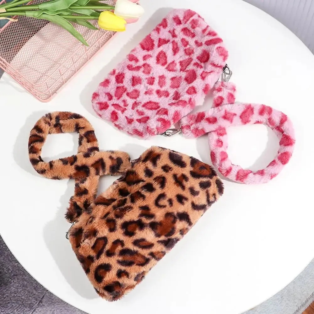 Veloria™ Plush Leopard Shoulder Bag