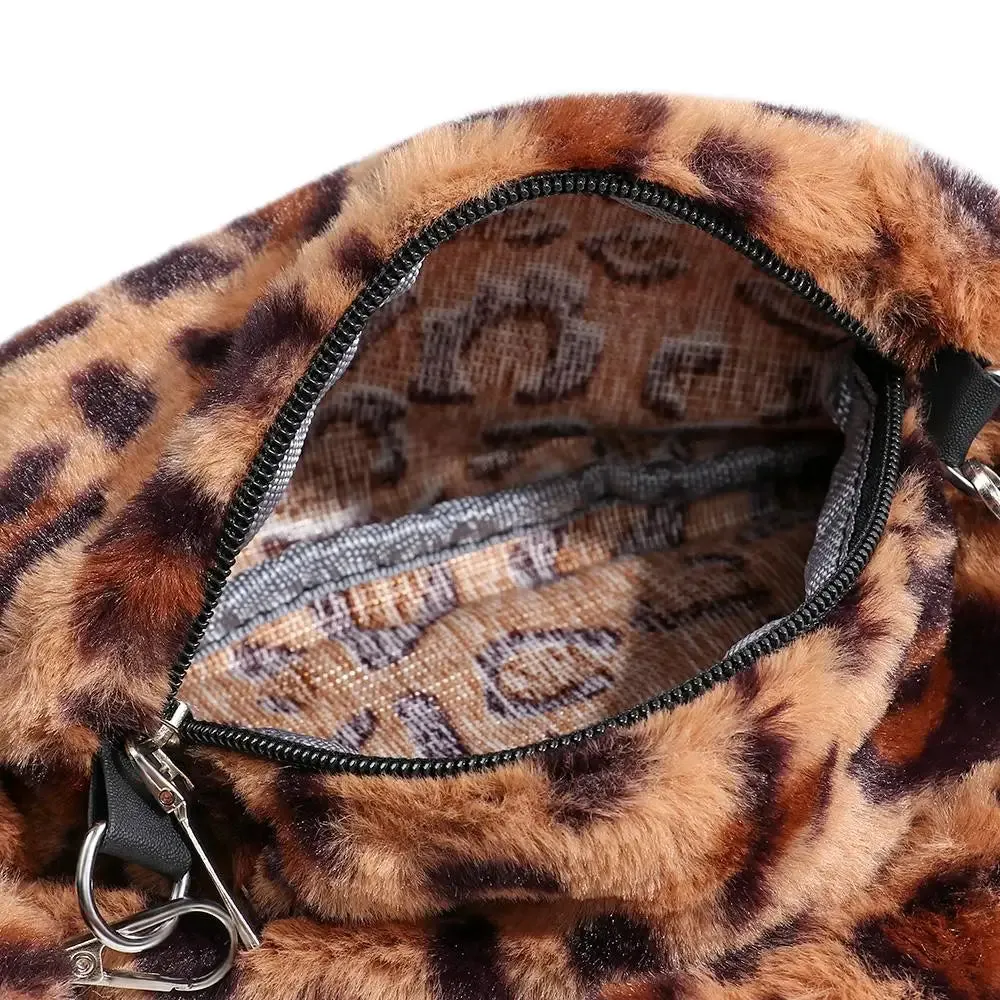 Veloria™ Plush Leopard Shoulder Bag
