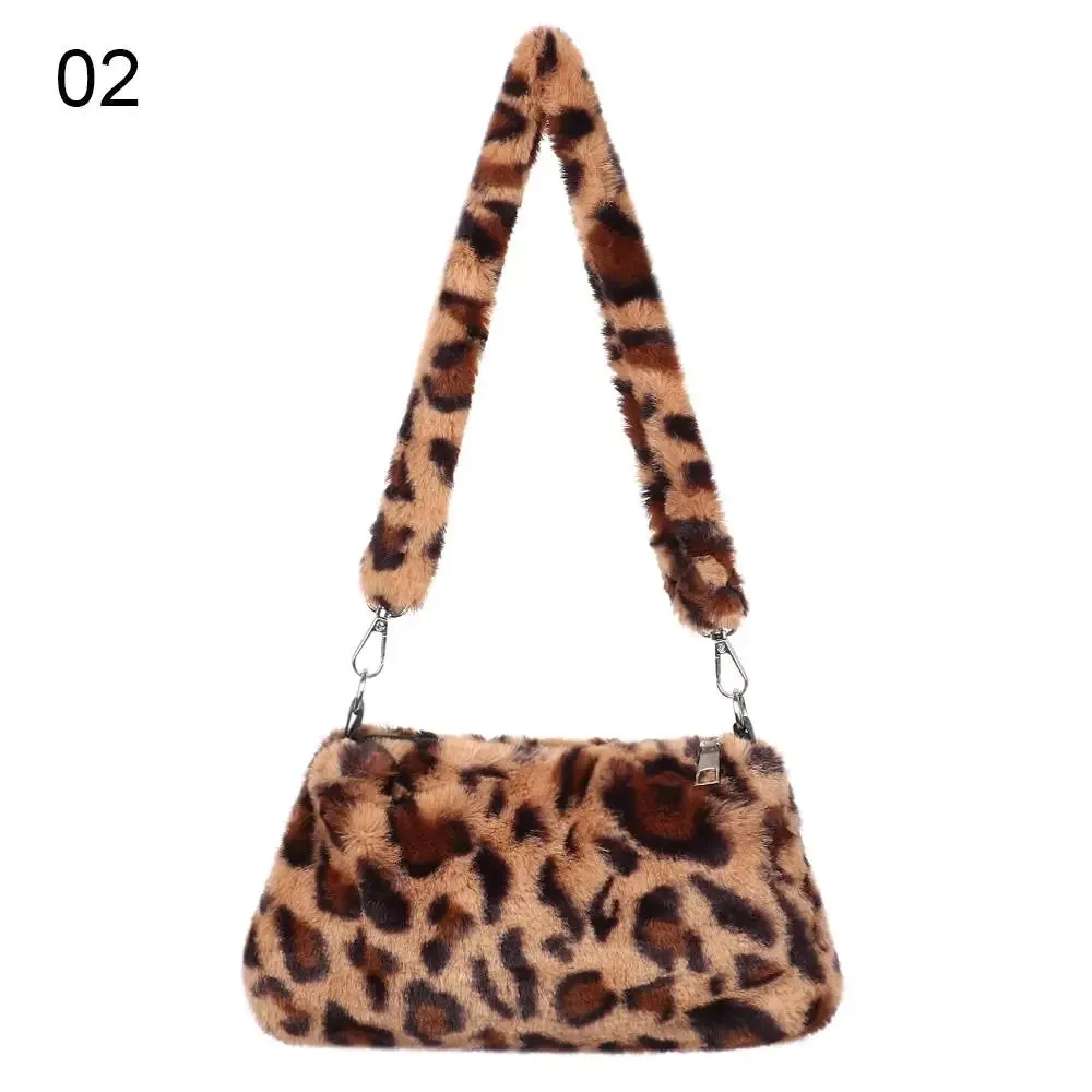 Veloria™ Plush Leopard Shoulder Bag