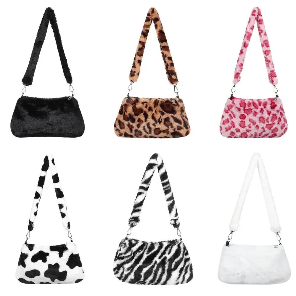 Veloria™ Plush Leopard Shoulder Bag