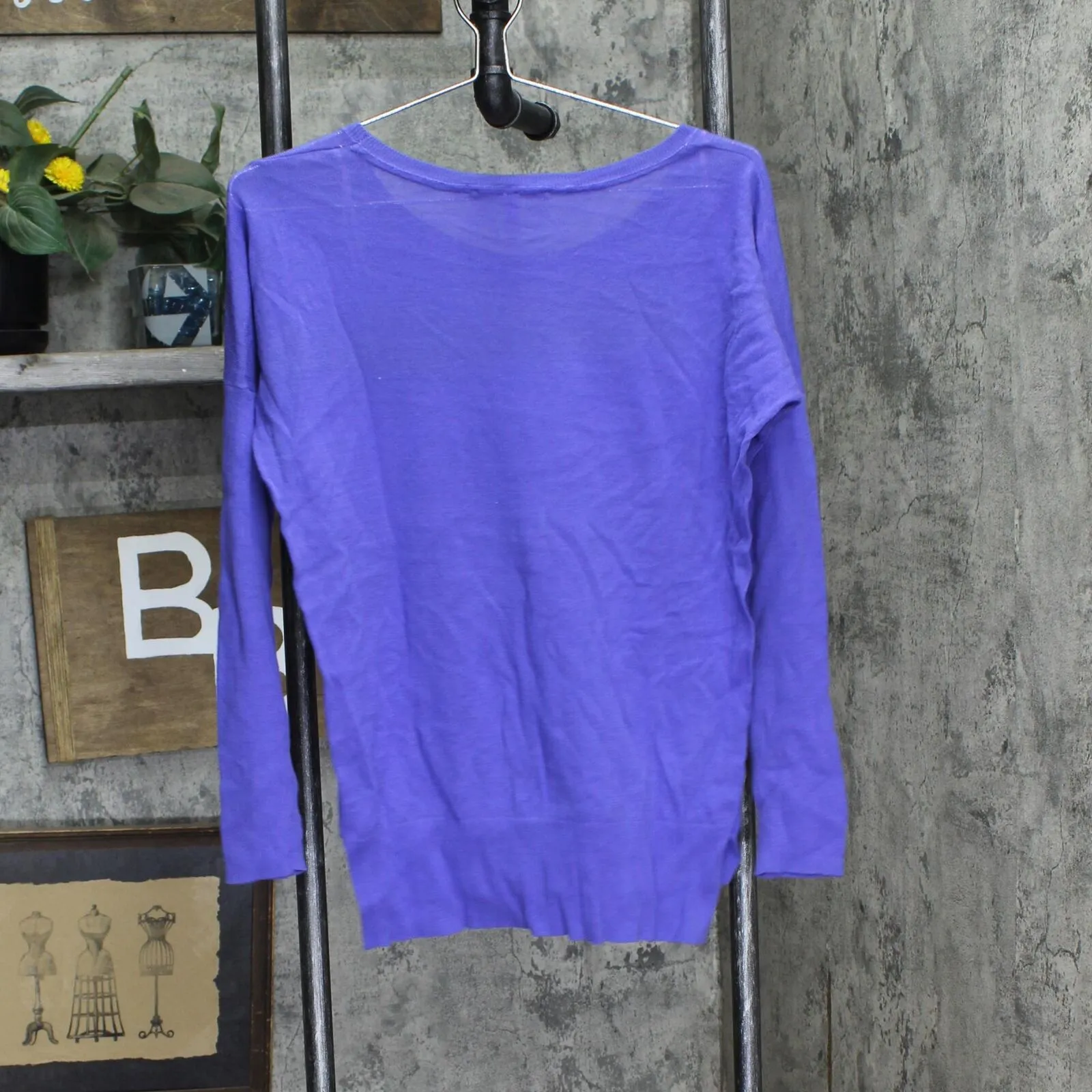 Victoria's Secret Womens Lightweight Long Sleeve Sweater Blur Purple M