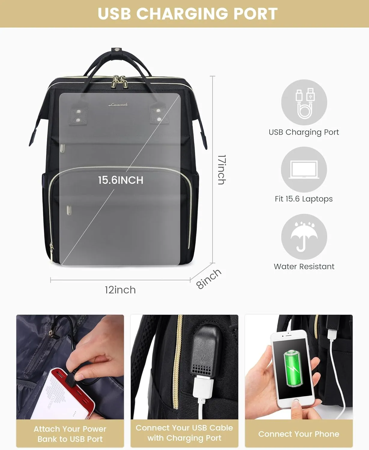 Viola Ⅱ Laptop Backpack, 15.6"-17"