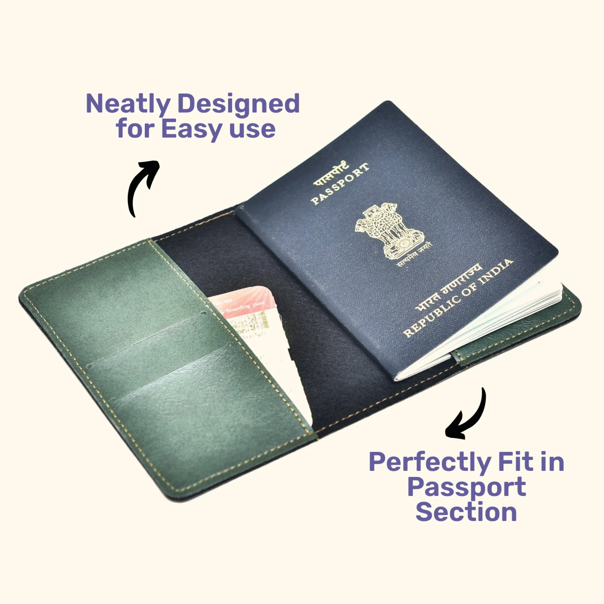 Wanderlust Calls Print Personalised Nexon Passport Cover - Olive Green