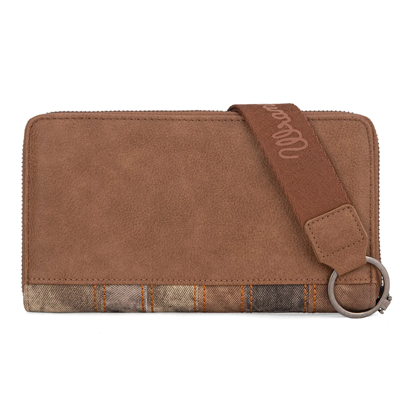 WG164-W006  Wrangler Denim Patchwork Wallet  - Brown