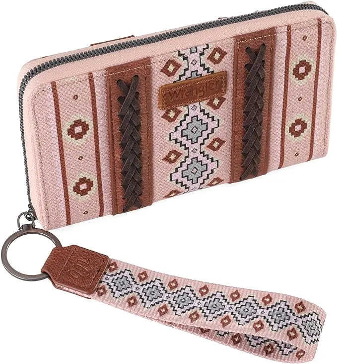 WG2203-W006  Wrangler Southwestern Art Print Wallet  Pink