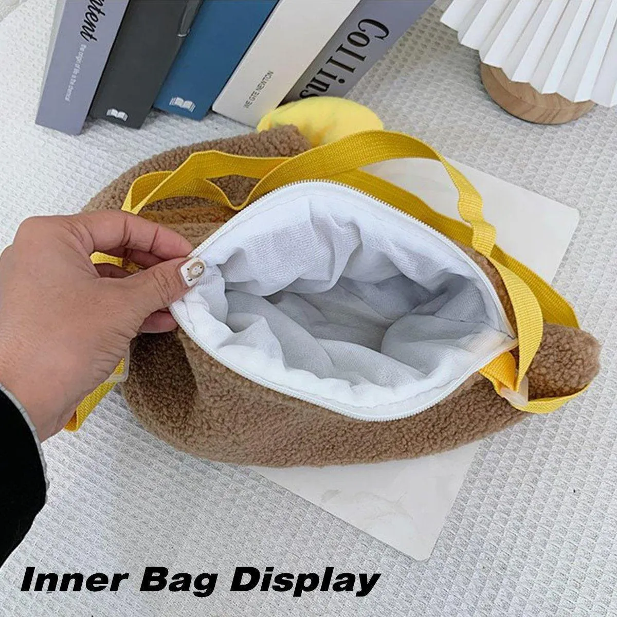 Womens Cute Plush Shoulder Bag Creative Crossbody Girls Messenger Bag
