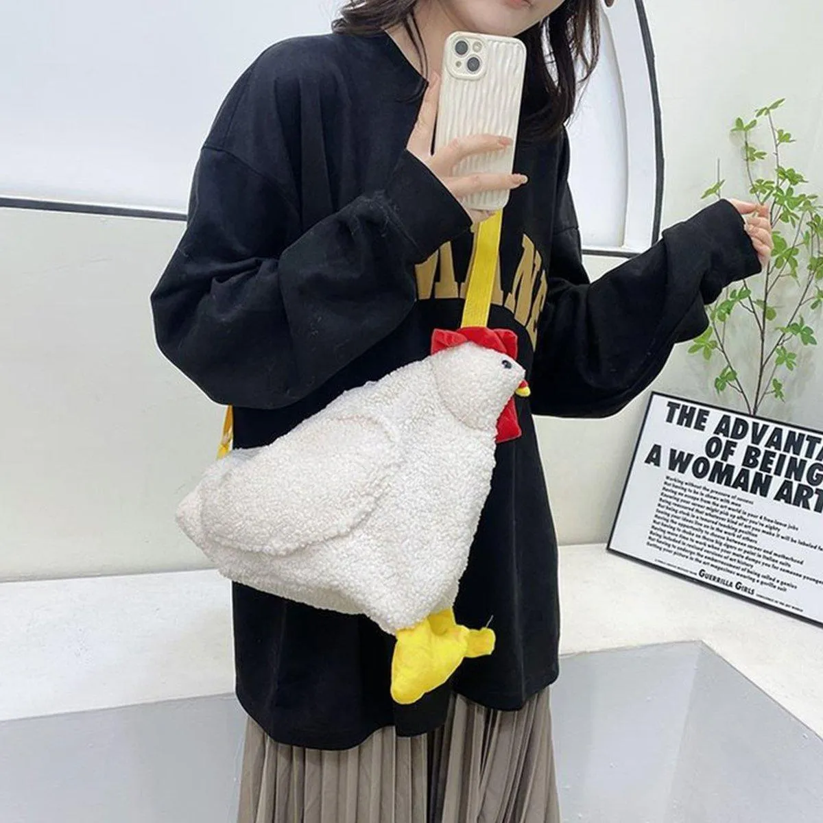 Womens Cute Plush Shoulder Bag Creative Crossbody Girls Messenger Bag