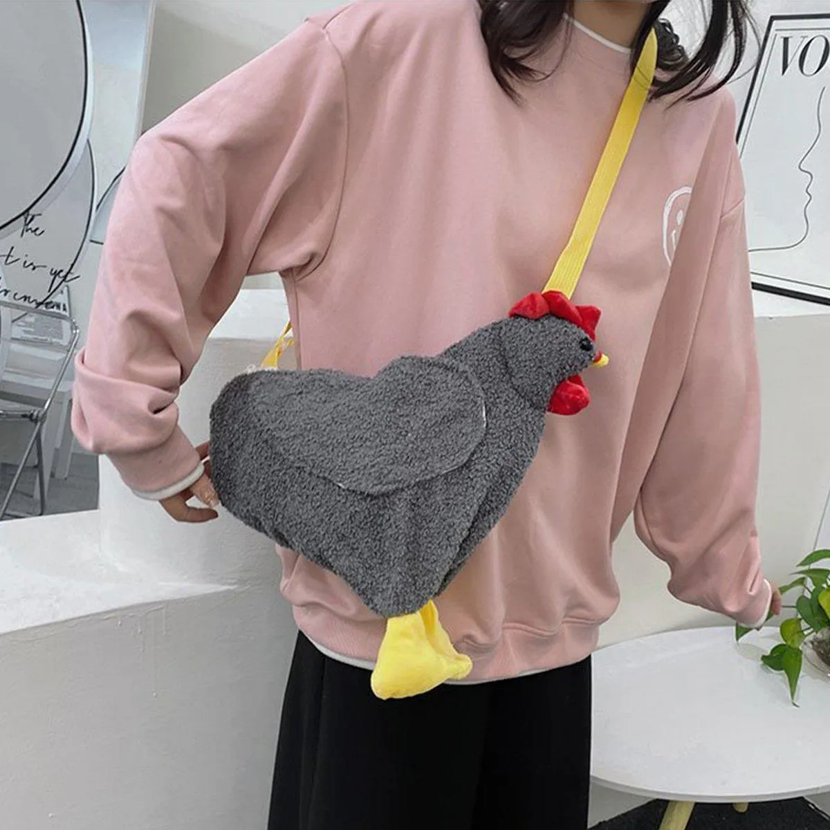 Womens Cute Plush Shoulder Bag Creative Crossbody Girls Messenger Bag