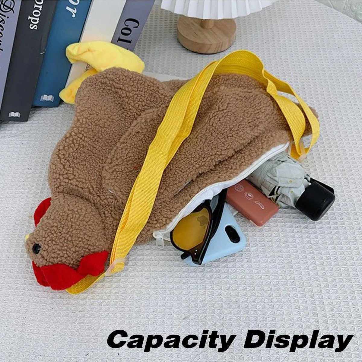 Womens Cute Plush Shoulder Bag Creative Crossbody Girls Messenger Bag