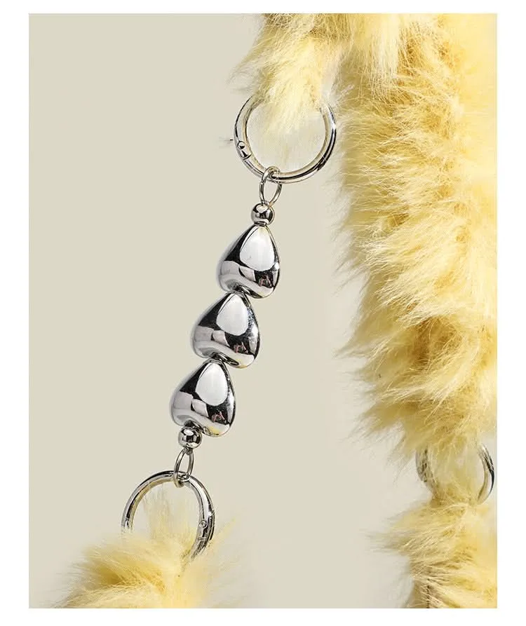 Women's Plush Fur Shoulder Bag – Trendy Korean-Style Handheld Messenger Bag
