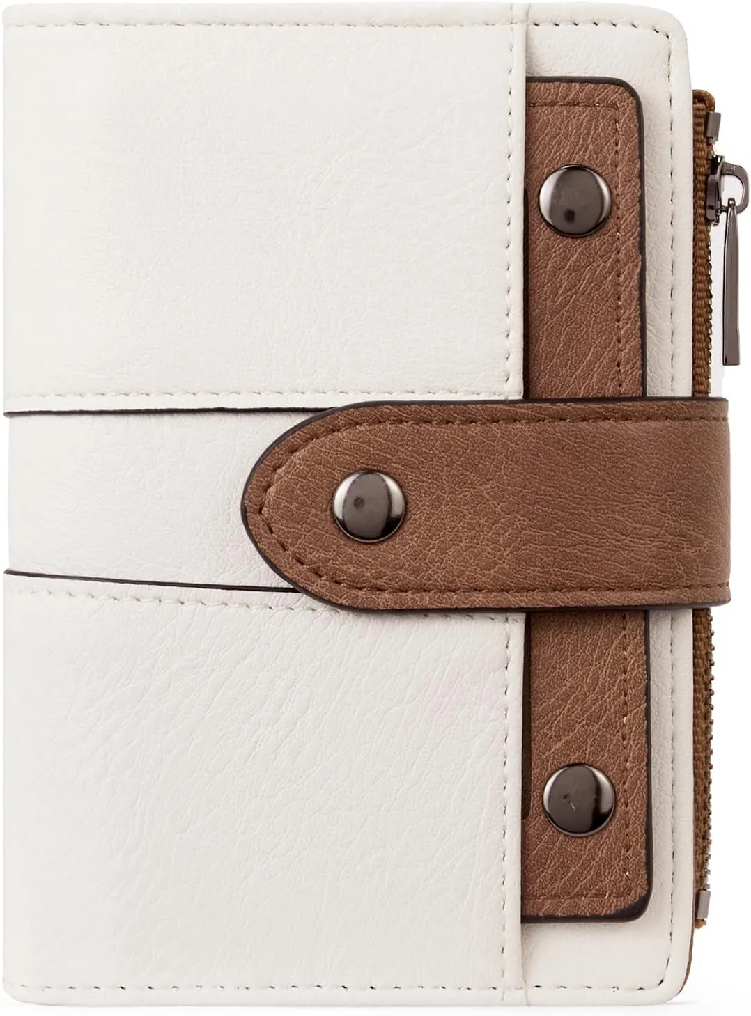 Women's Small Leather Bifold Wallet with Zipper Coin pocket