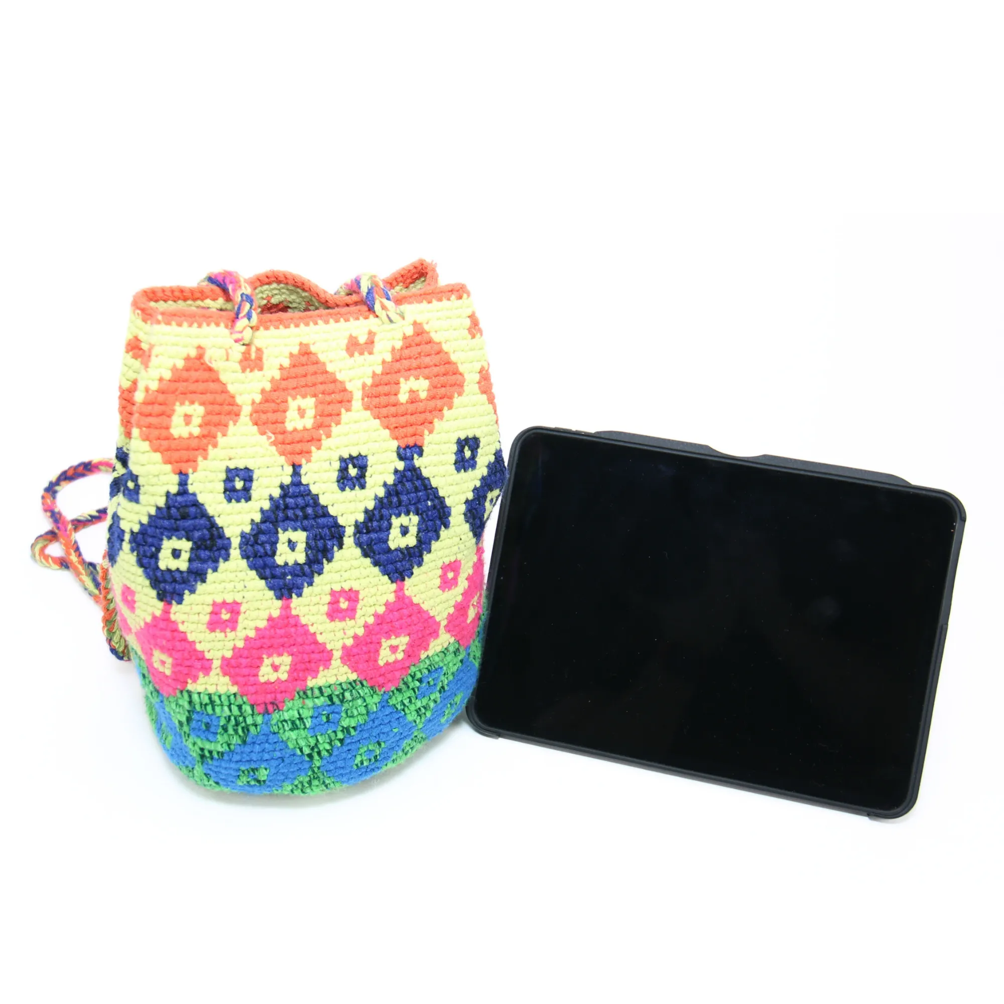 Women’s Tote Bag  Multicolor Rhombus & Squares Design