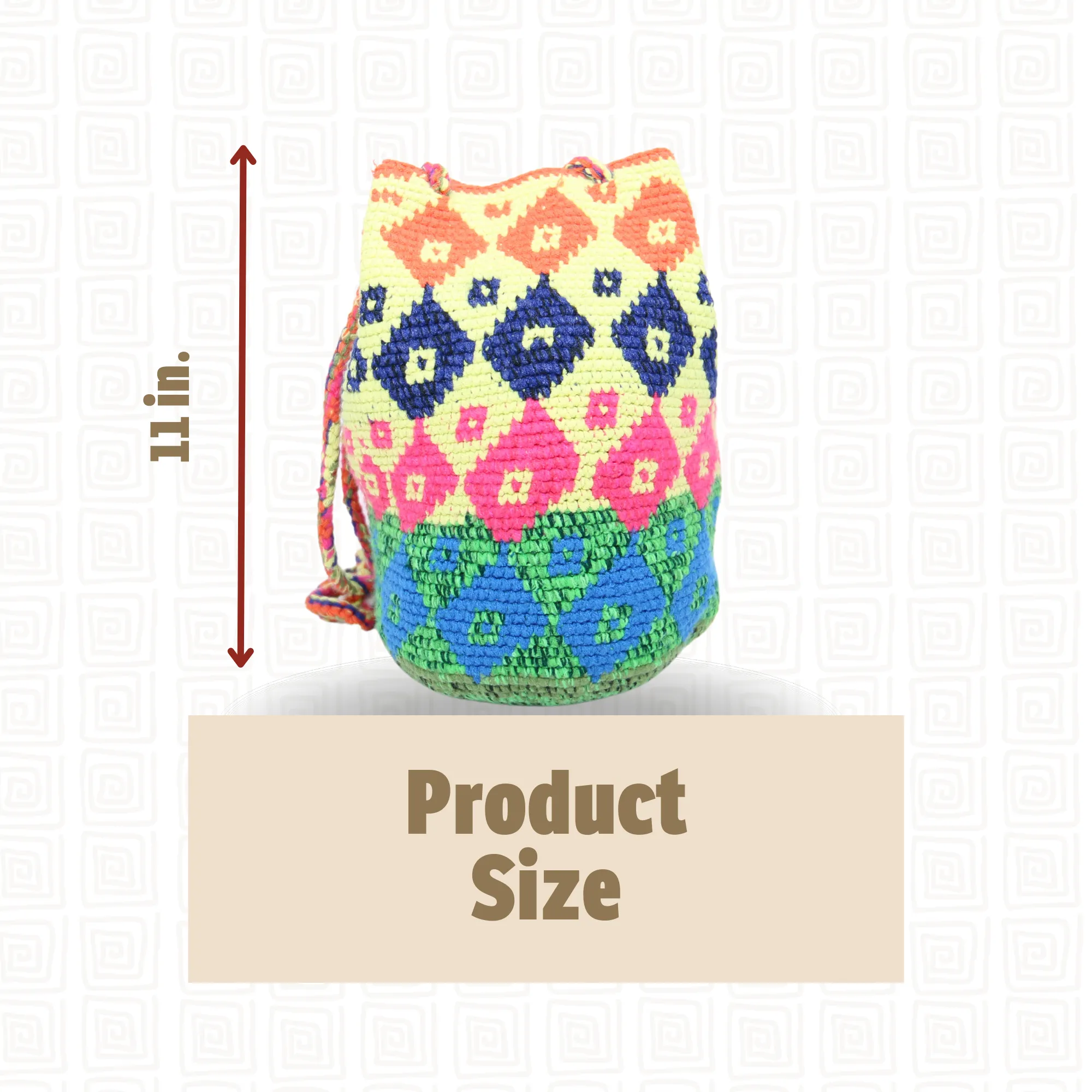 Women’s Tote Bag  Multicolor Rhombus & Squares Design