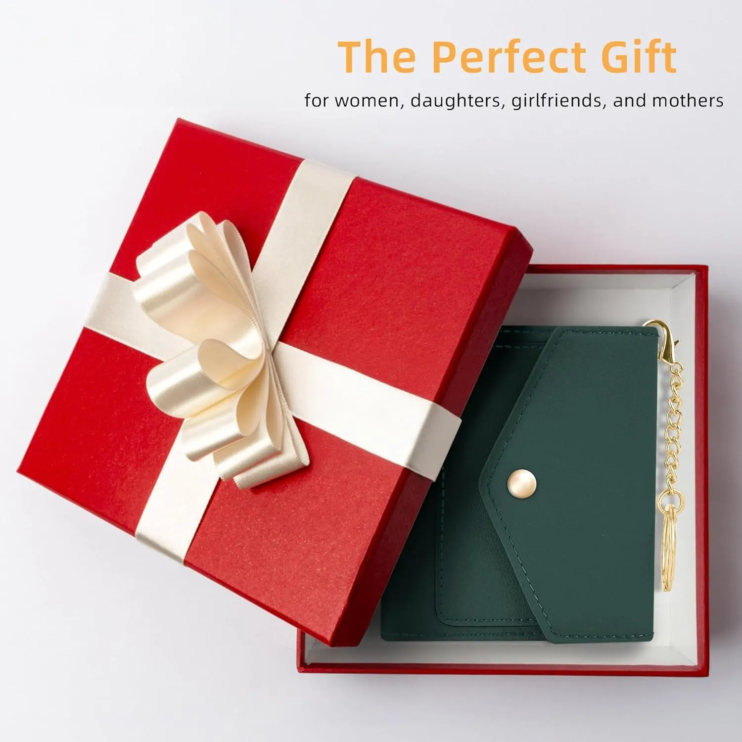 Women's Trifold Small Wallet, RFID Blocking Credit Card Holder with Keychain & Coins Zipper Pocket