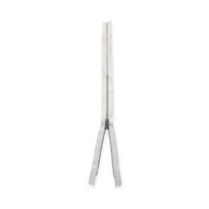 YKK Metal Sliver Zip White